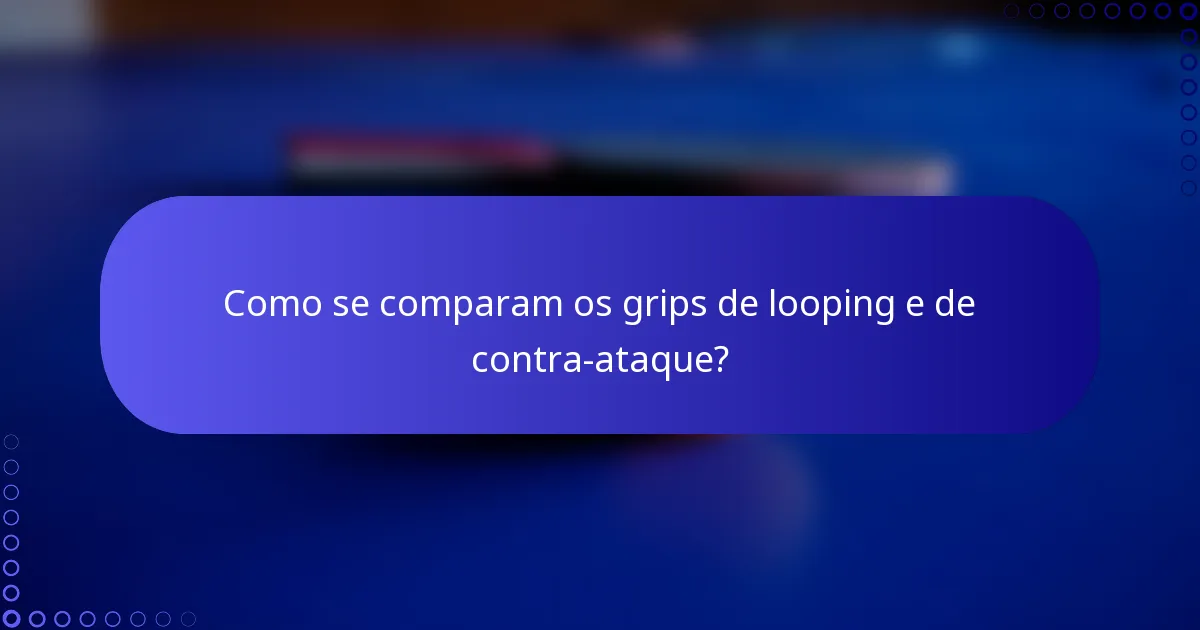 Como se comparam os grips de looping e de contra-ataque?
